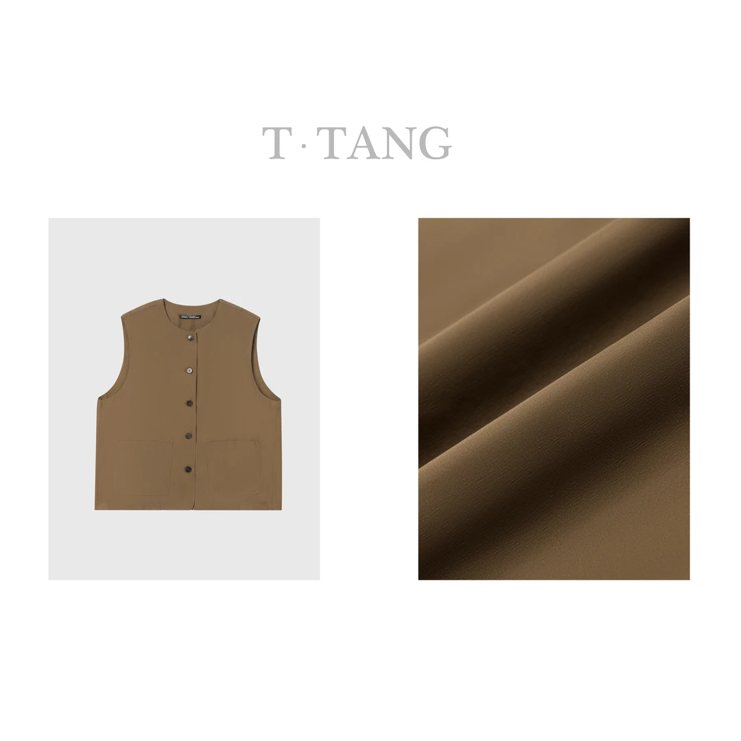 FL春季高密记忆面料百搭简约休闲时尚无袖圆领马甲【6293】NN