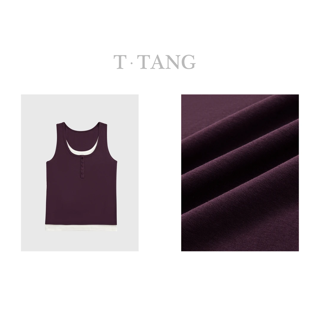 FL秋季220g法式罗纹棉时尚休闲运动女士宽松无袖吊带背心【6709】TT