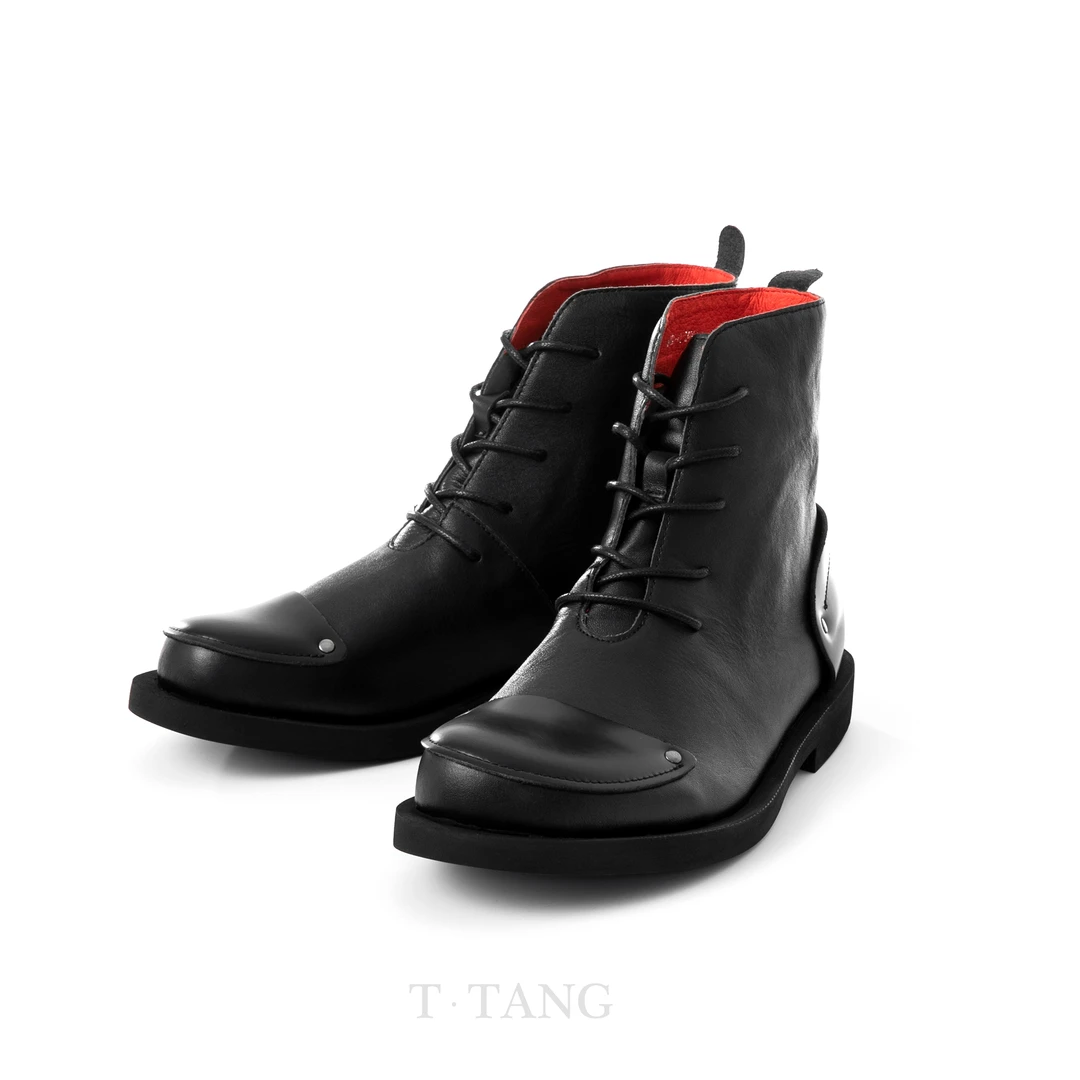 秋季时尚纯色简约休闲高帮系带牛皮英伦风马丁靴【281-2】x