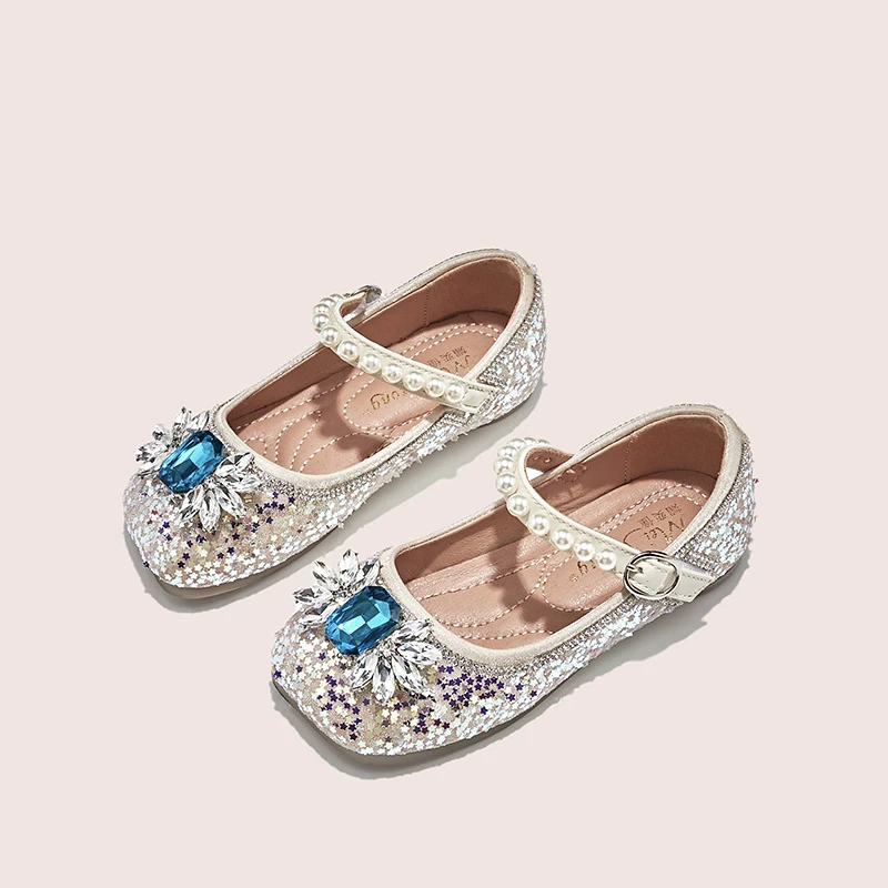女童公主鞋爱莎皮鞋2025春秋新款洋气水晶鞋3-12岁小女孩兔子女宝