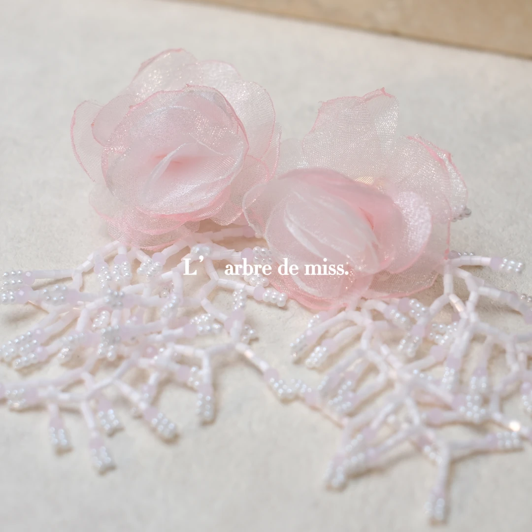 非金属布艺耳饰 夏日花朵耳钉耳饰