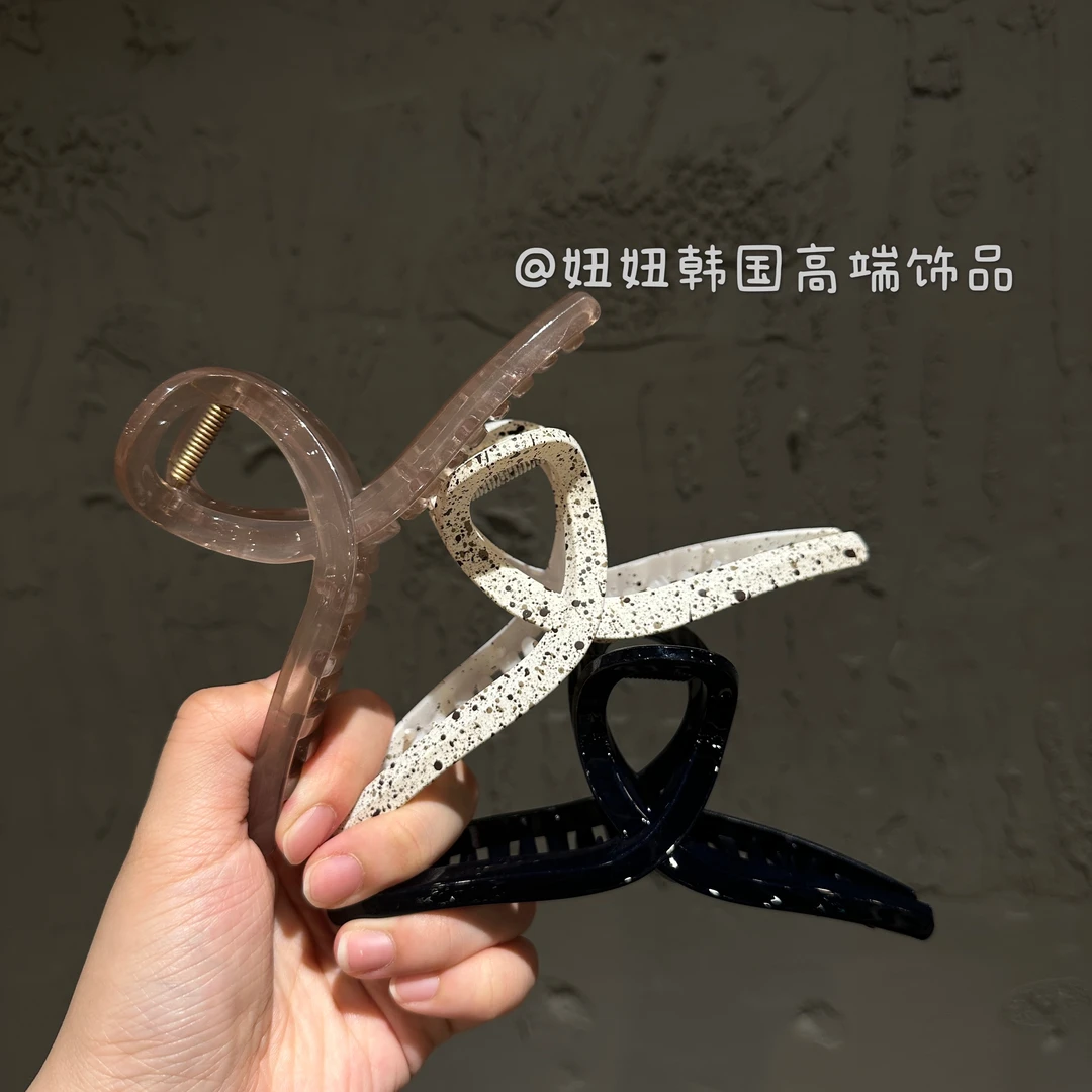 非金属亚克力发饰 大发量入！韩国ins简约百搭15cm超大鲨鱼夹抓夹