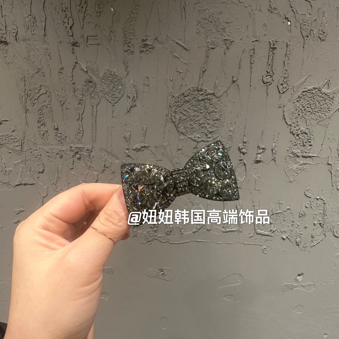 【轻奢上新】韩国高级纯手工施家星空大钻小领结满钻边夹鸭嘴夹