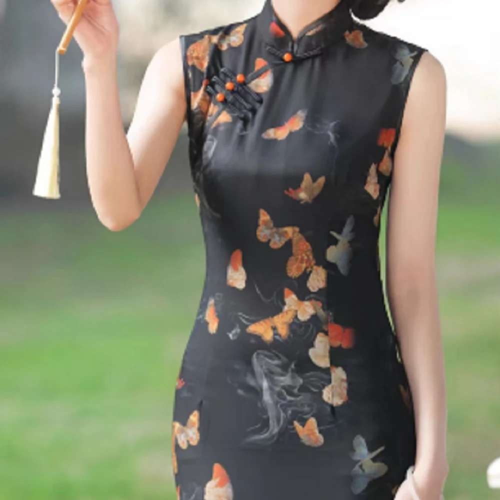 300-新中式老上海民国风无袖旗袍