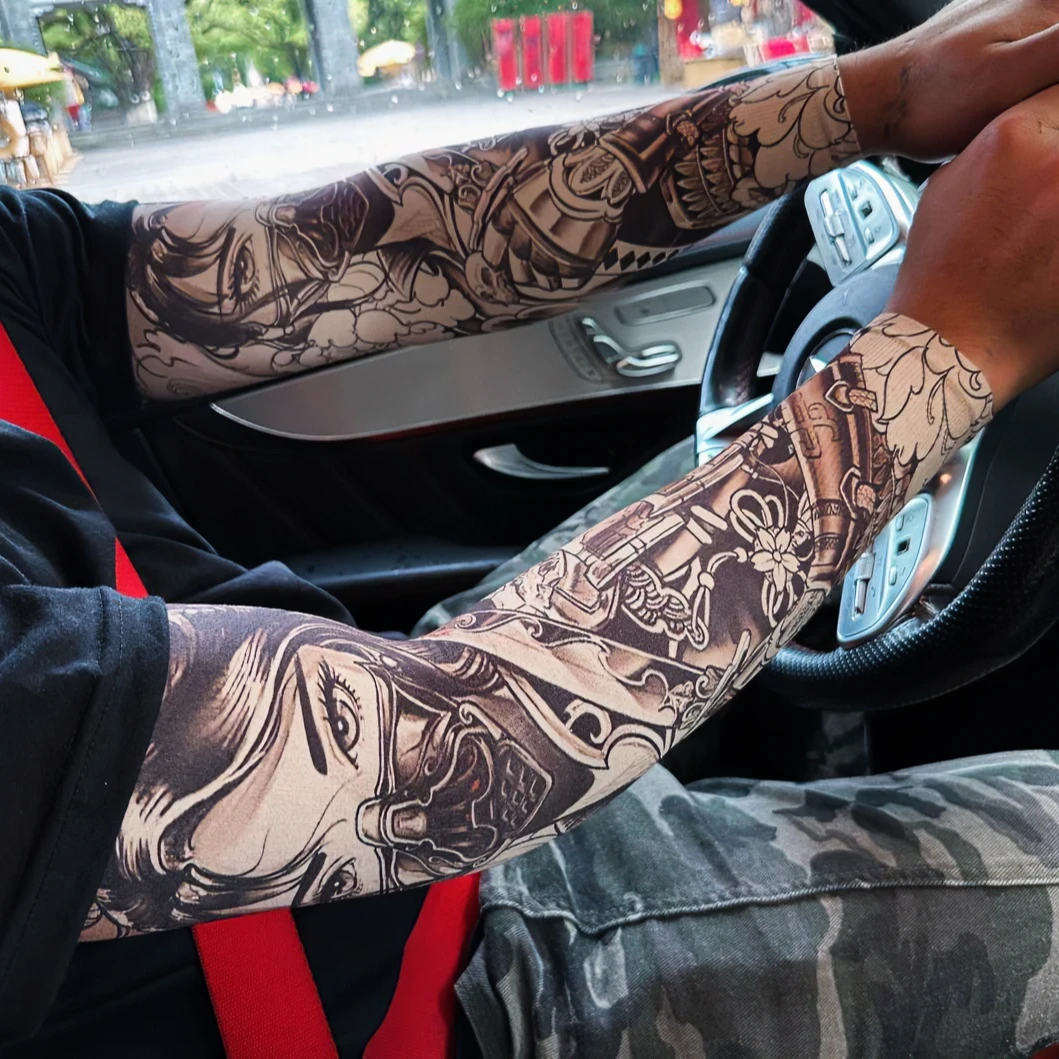 男女花臂冰袖防紫外线透气夏天薄款轻柔冰丝户外冰袖高弹骑行优质