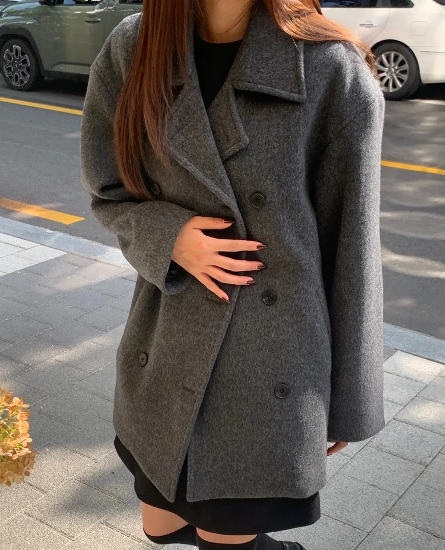夹棉西装呢子大衣女短款秋冬季新款毛呢外套冬天小个子韩系高级感