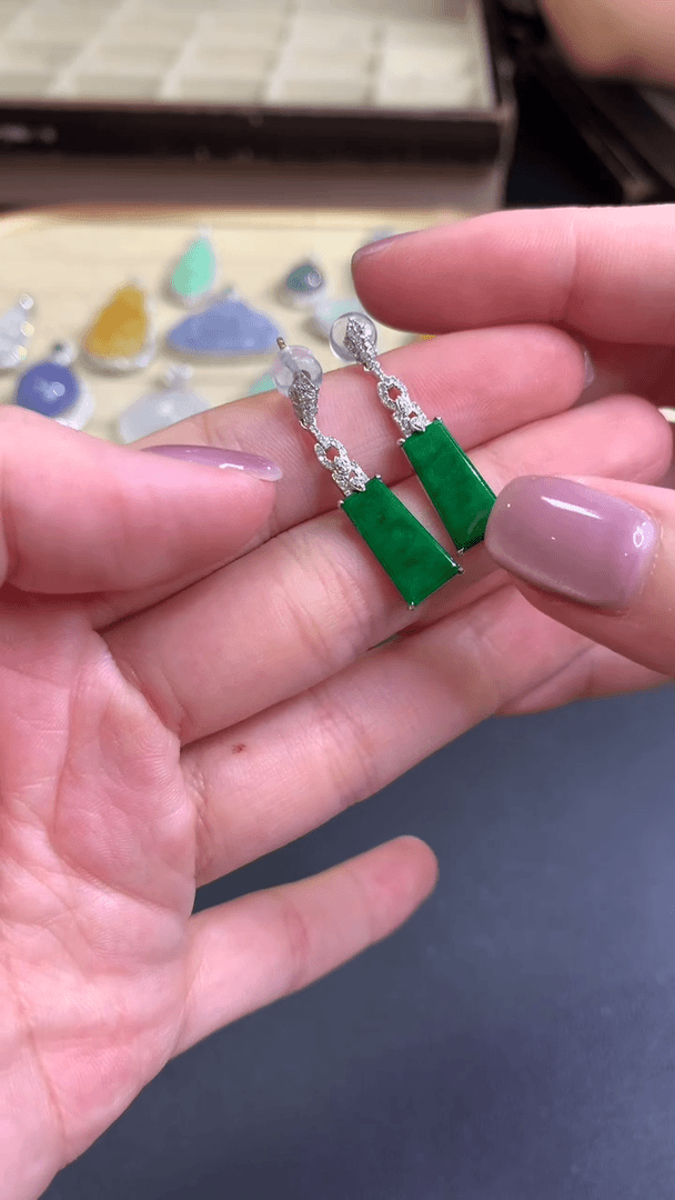 【闪购商品】翡翠耳饰18K金镶嵌X309|6800+0