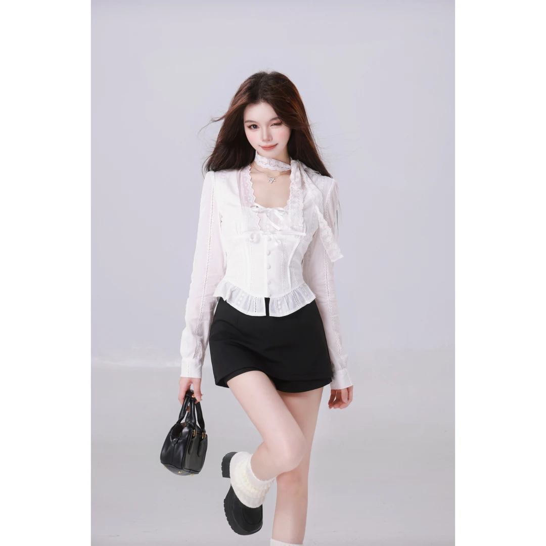 画解WAHJU-韩系千金-时尚设计百搭精致韩系上衣半裙W24CE8797W