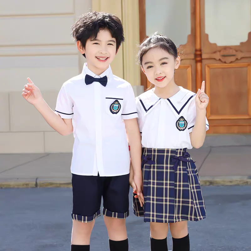 夏季幼儿园服小学校服儿童英伦风活动套装毕业服演出服学院风班服