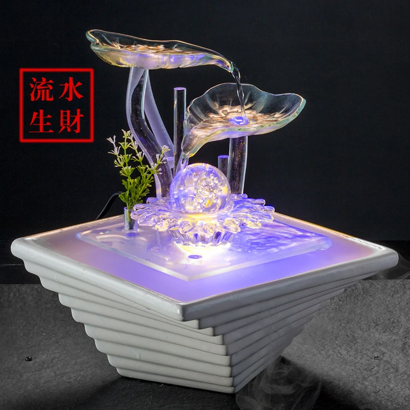 乔迁送礼客厅装饰品家居流水摆件前台公司加湿器摆件店铺开业礼品
