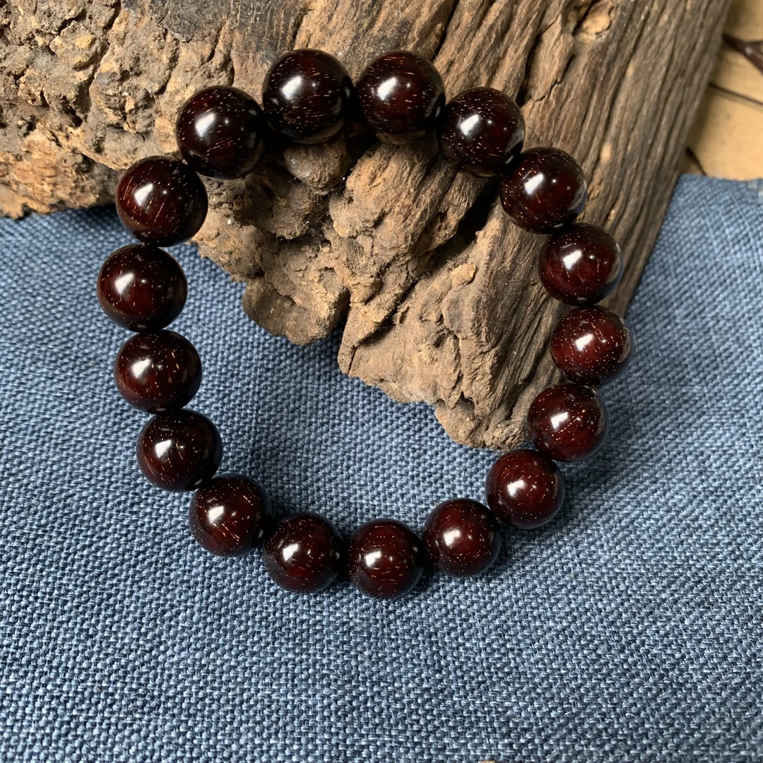 正宗印度小叶紫檀1.2/17颗高油密爆星高油密男女可以佩戴手串手链