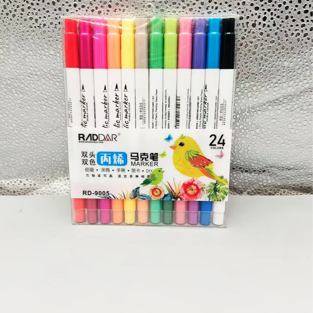 AA-锐德24色双头双色丙烯马克笔RD-9005