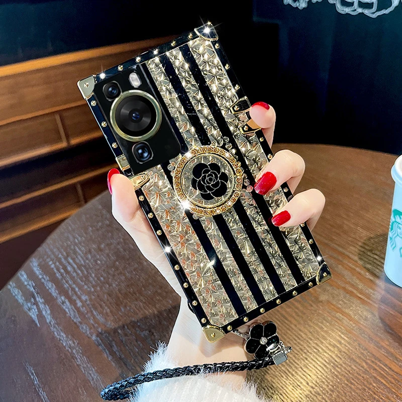 适用华为p60系列手机壳p60pro支架ins奢华手机壳多功能宝藏手机壳