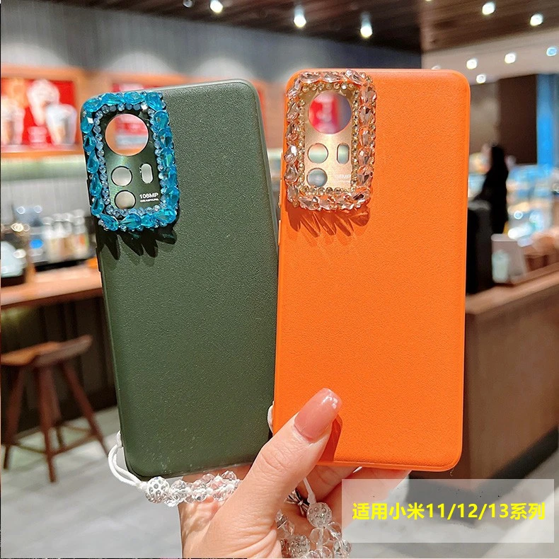 小米12/13手机壳xiaomi13pro皮纹小米11性创意曲屏素皮保护壳防摔