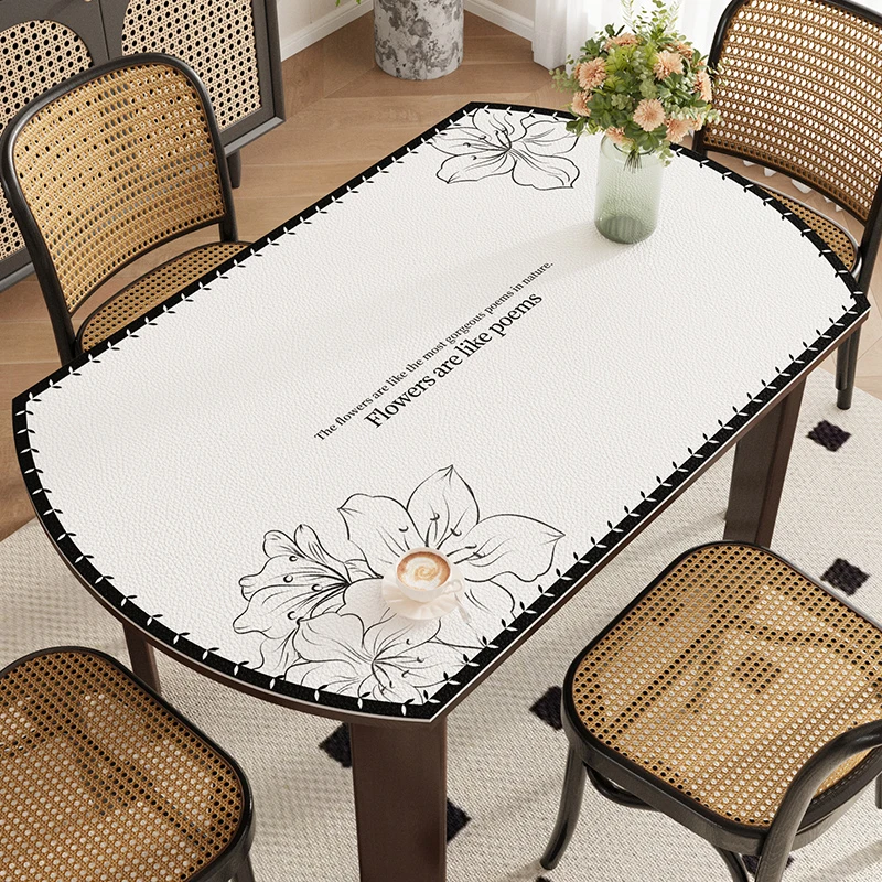 轻奢椭圆形餐桌垫子防油隔热免洗椭圆防烫家用桌布茶几布台布桌垫