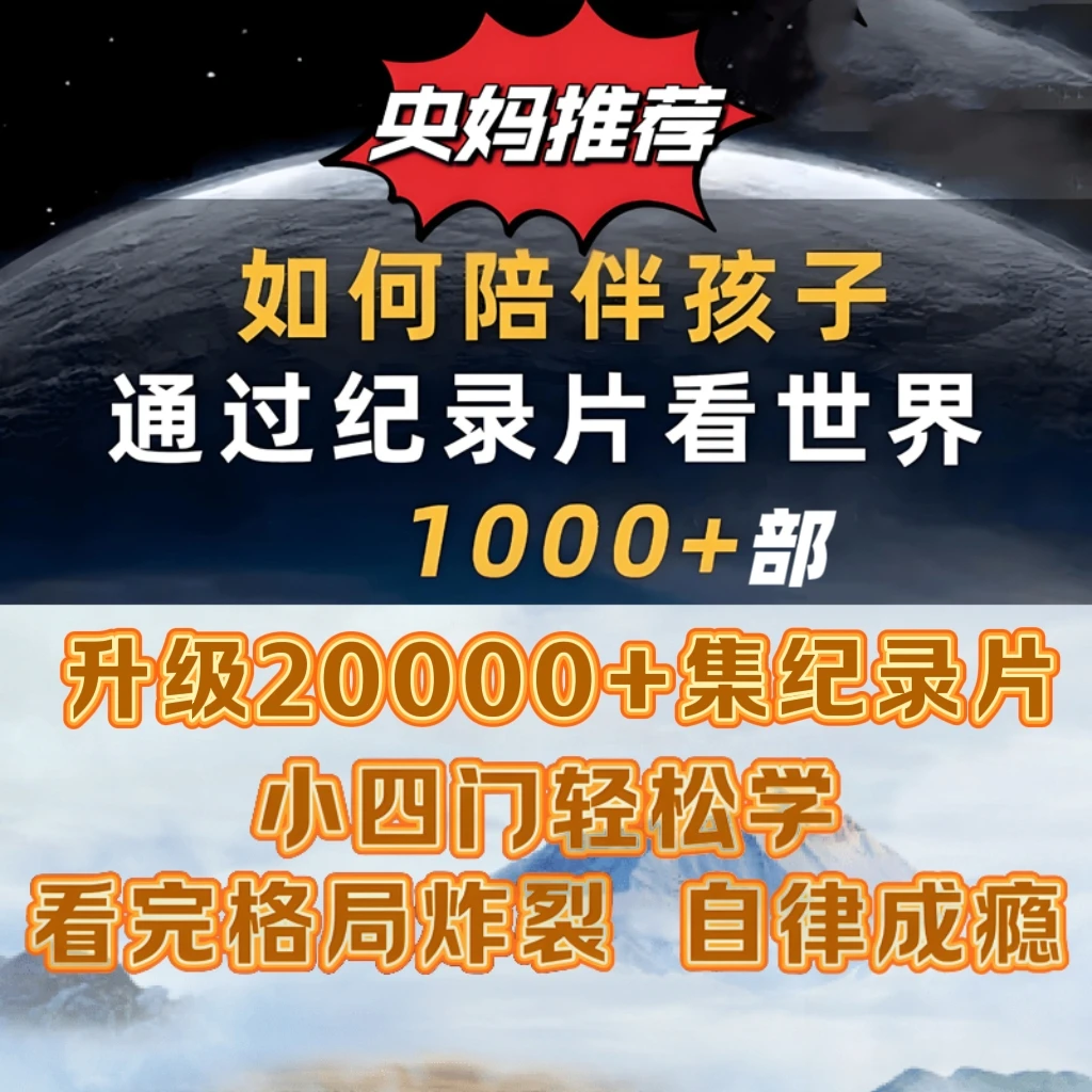 【正版福利】高分小初高小四门纪录片早教逻辑训练思维教具少儿实用