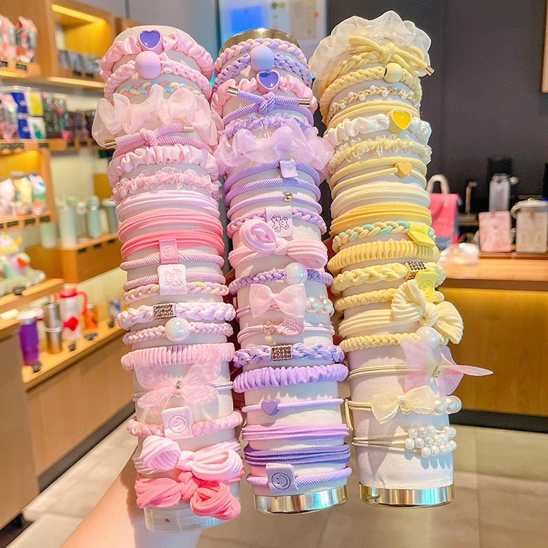 大圈儿童发绳皮筋女扎头女童丸子头不伤发头绳头饰小女孩上学头花