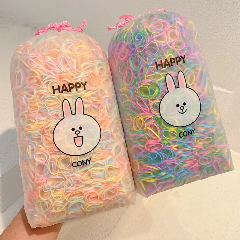 高弹力儿童胶圈女孩黑色女宝宝不伤发弹性好小发圈彩色小号黑