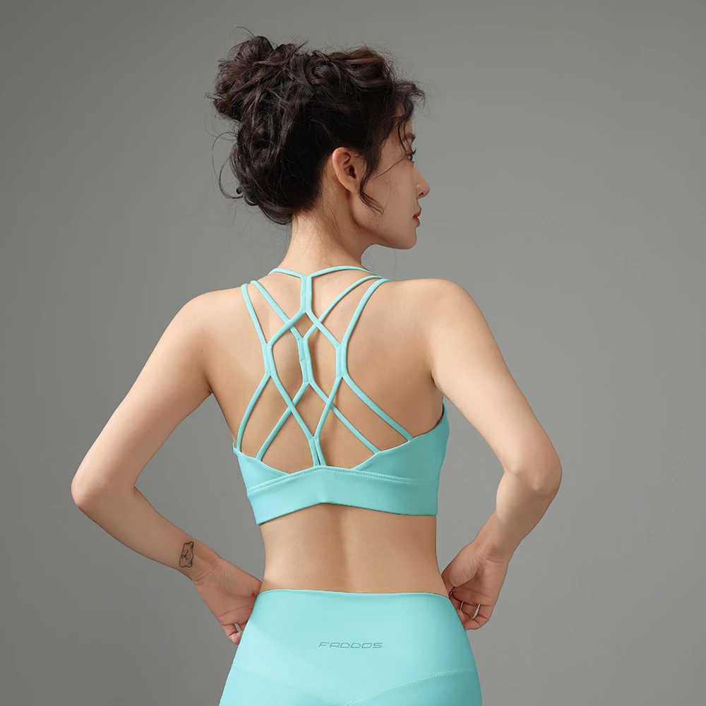 爆款蜂网交叉带瑜伽背心高强度美背瑜伽服23747