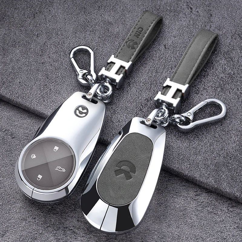 专用蔚来es6汽车钥匙套es8锁匙包ec6高档金属壳遥控器用保护扣男