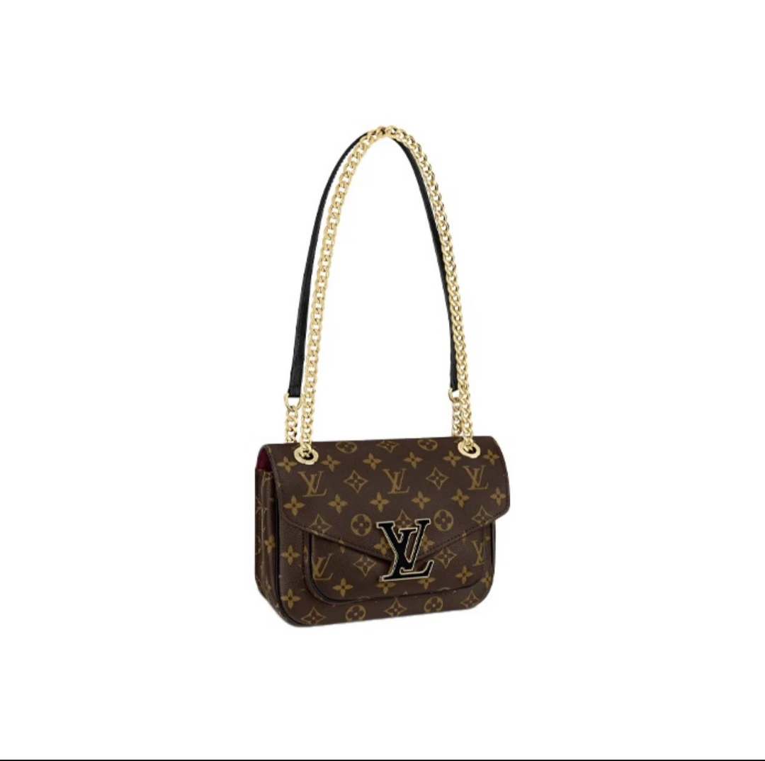 全新未使用 LouisVuitton/路易威登 PASSY邮差包/经典单肩女士棕