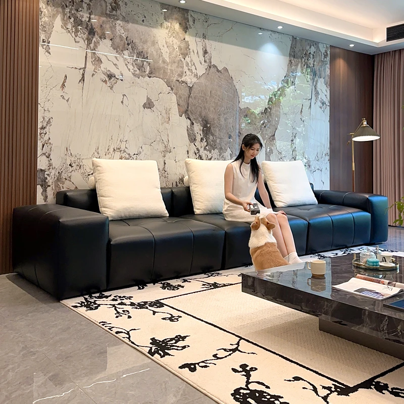 saba像素真皮沙发意式极简沙发模块沙发客厅