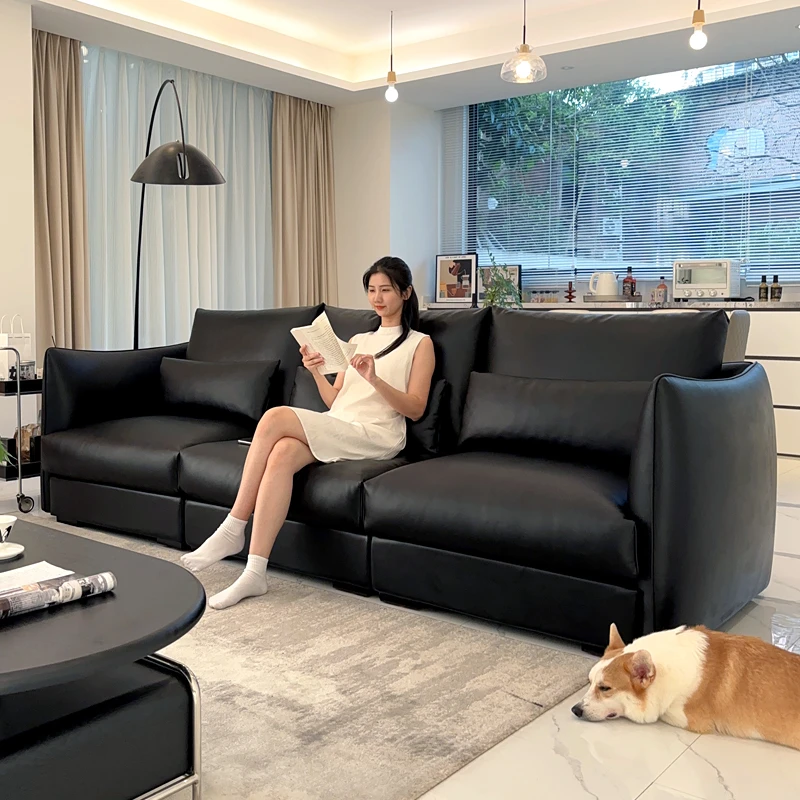 意式极简香奈儿沙发轻奢客厅客厅家用沙发皮艺真皮别墅头层牛皮