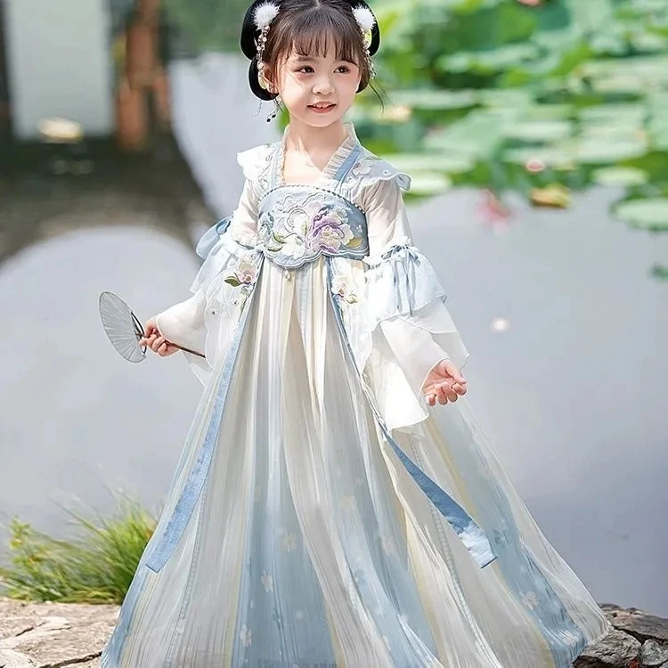 GSTX06【铃兰】女童夏季新款古装飘逸中国风超仙气襦裙古风连衣裙