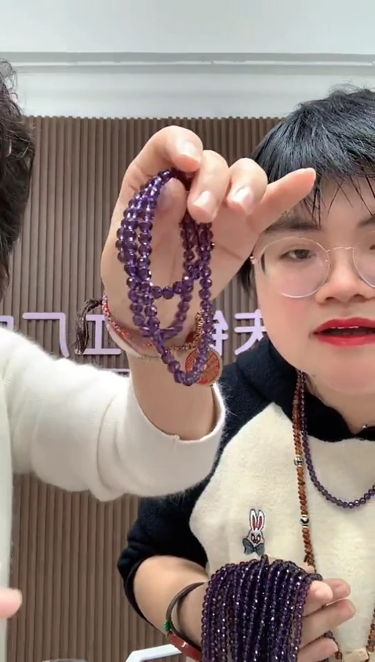 【闪购商品】玛瑙/玉髓发饰合金13003紫刻面项链