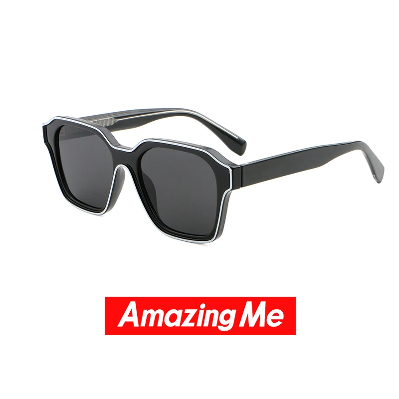 Amazing me太阳镜女复古大款渐变墨镜穿搭墨镜男女防紫外线8809