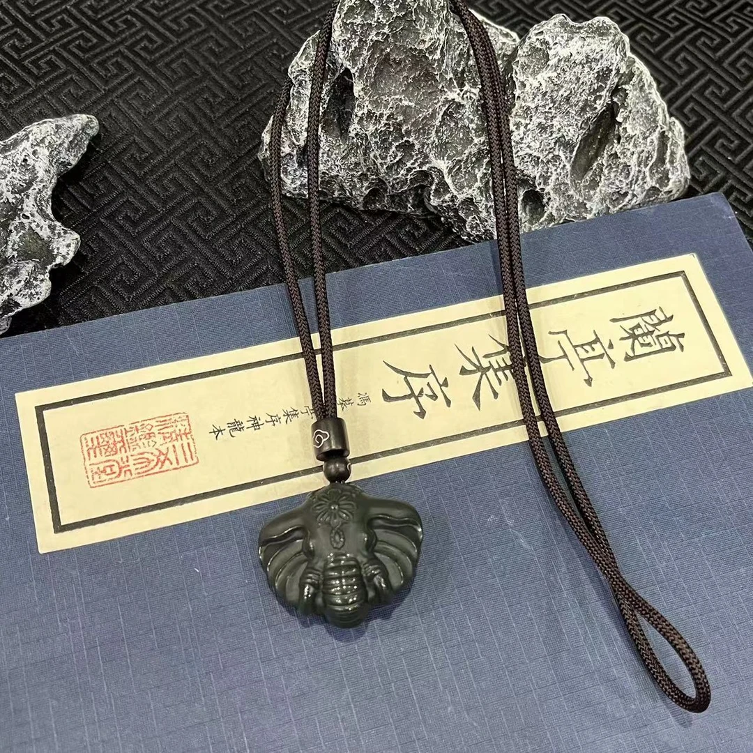 【迦藏】和田玉/象神项链/一细/多样性-02023