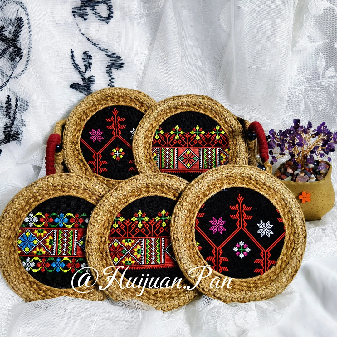 原创手工民族风麻绳茶杯垫 五个一套防烫壶垫创意