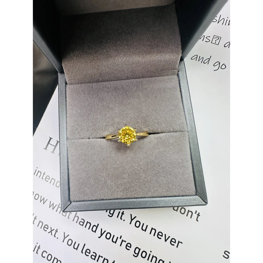 晶泽戒指1ct【落日融金 流光照人】戒指LB034