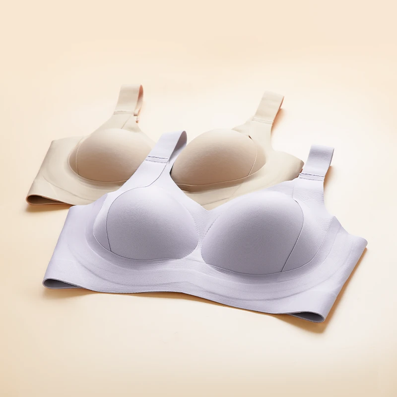 糖粒无痕内衣女夏聚拢薄款大码大胸显小无钢圈收副乳防下垂文胸罩