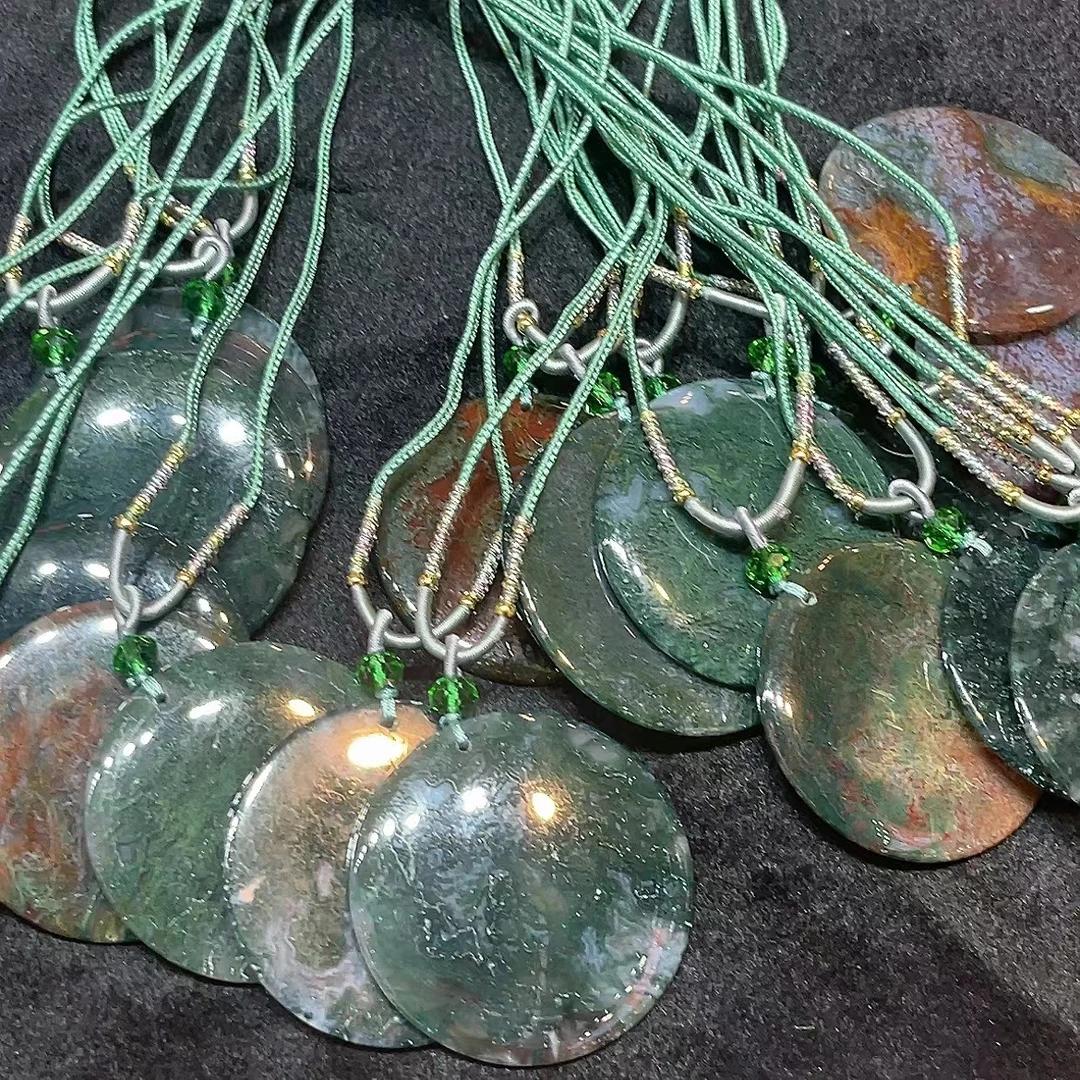 天然甘文草玛瑙圆牌吊坠 D644—多样性发一件