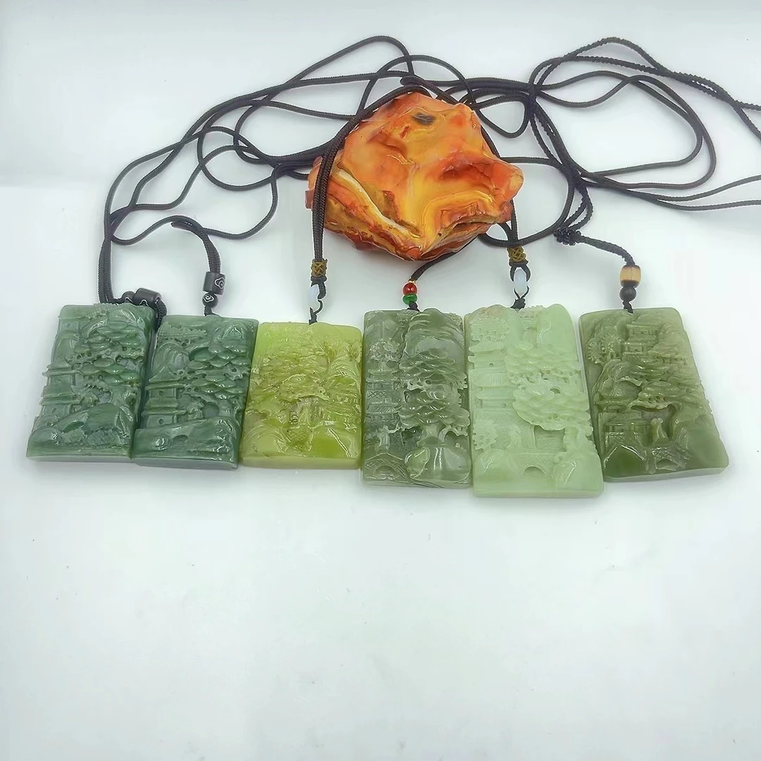 天然和田玉山水吊坠 H165—多样性发一件