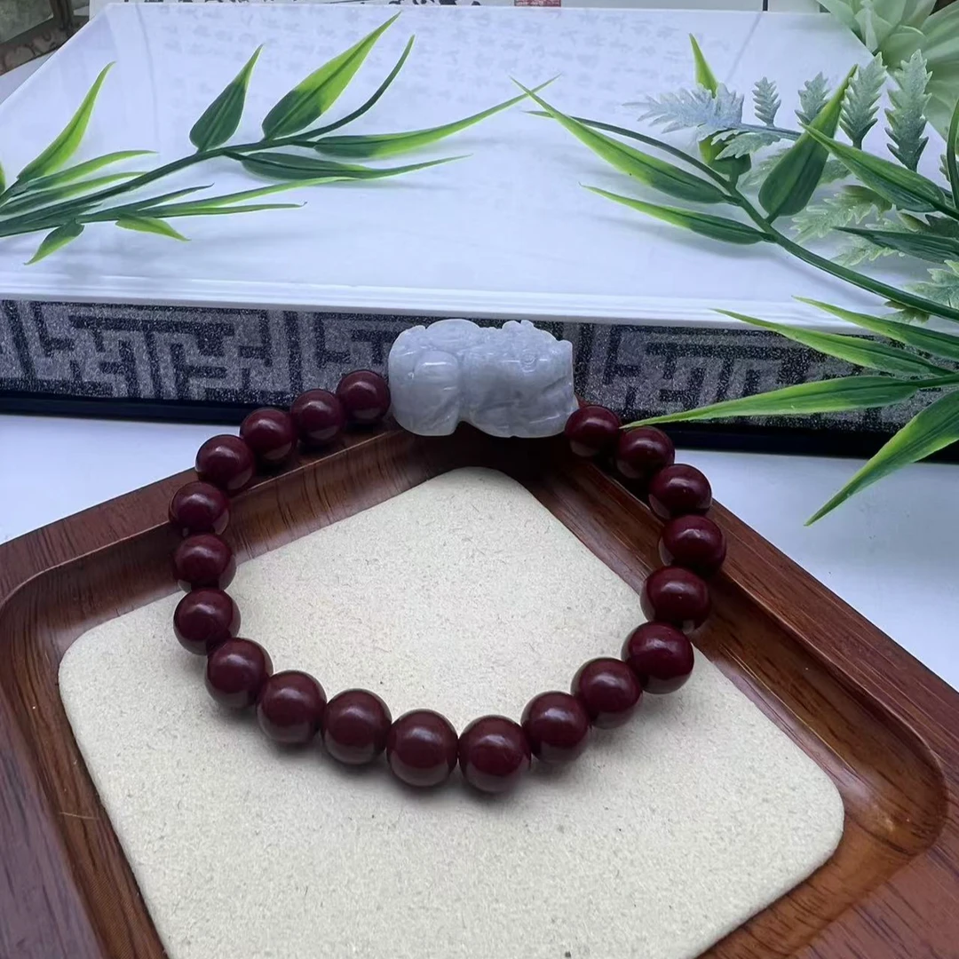 含辰砂工艺品天然紫金砂朱砂单圈男女款手串 Z070—多样性发