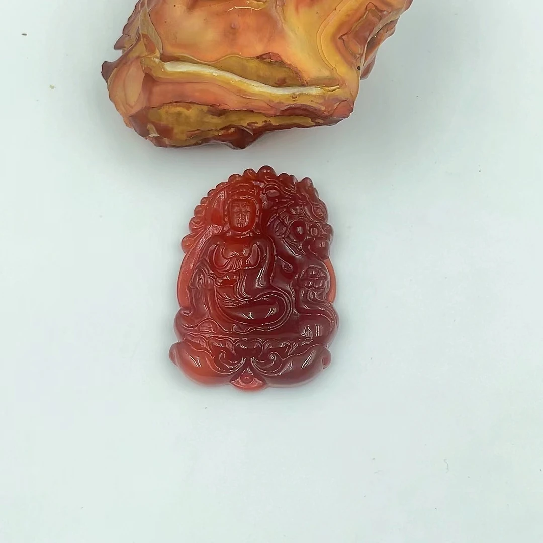 天然南红玛瑙玉龙观音吊坠 D344—多样性发