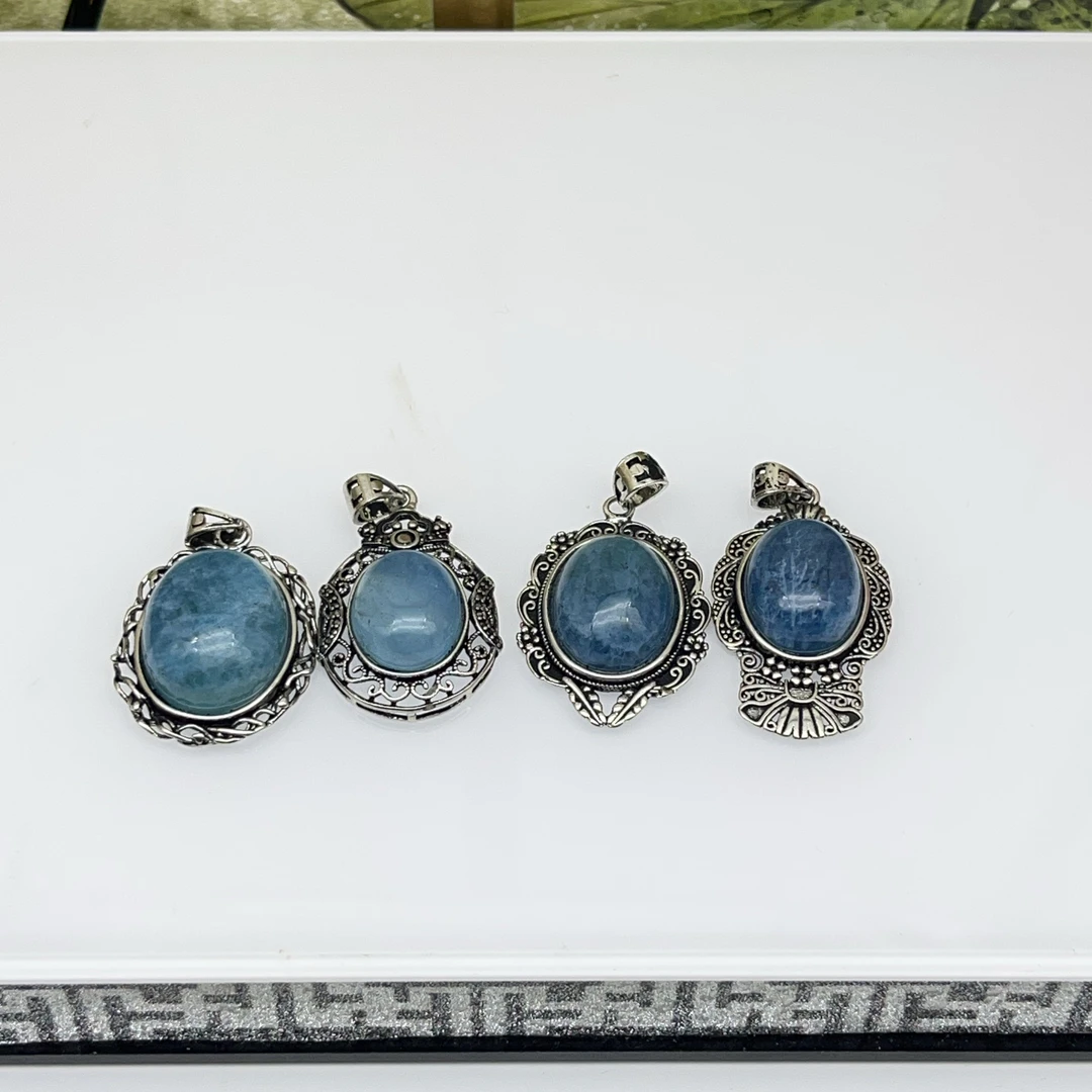 天然海蓝宝蛋面吊坠 K131—多样性发一件