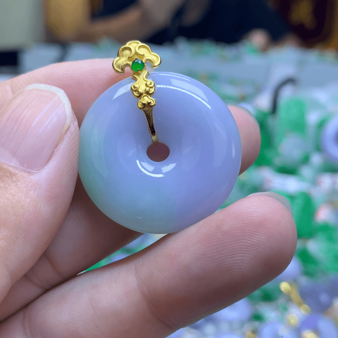 翡翠颈饰18K金镶嵌nvchunvnvnm