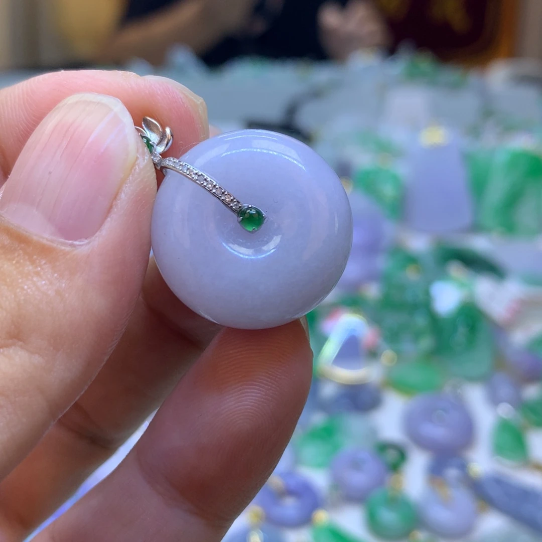 翡翠颈饰18K金镶嵌banvnvchunm