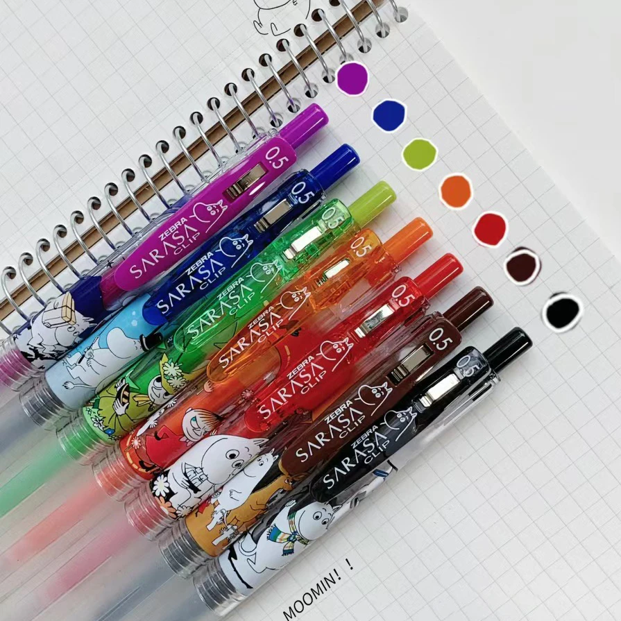 日本进口ZEBRA斑马姆明亚美限定JJ15彩色按动中性笔黑色水笔0.5mm