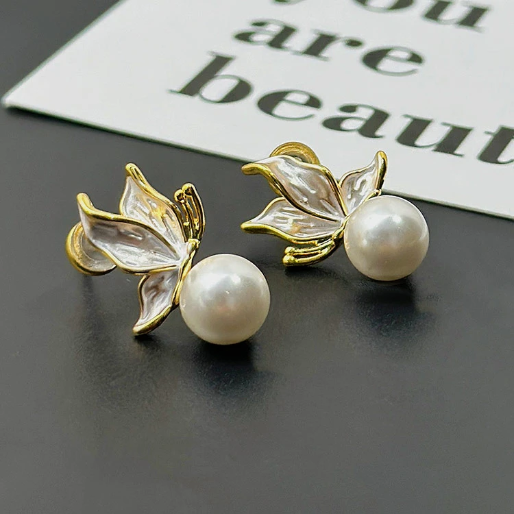 铜合金耳饰 8310 高级感花朵耳钉女小众设计气质耳环韩国925