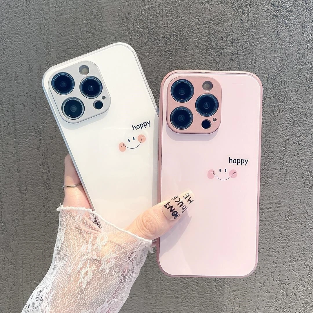 适用苹果14华为p70/OPPO/vivo/小米/新款创意文字玻璃新款手机壳