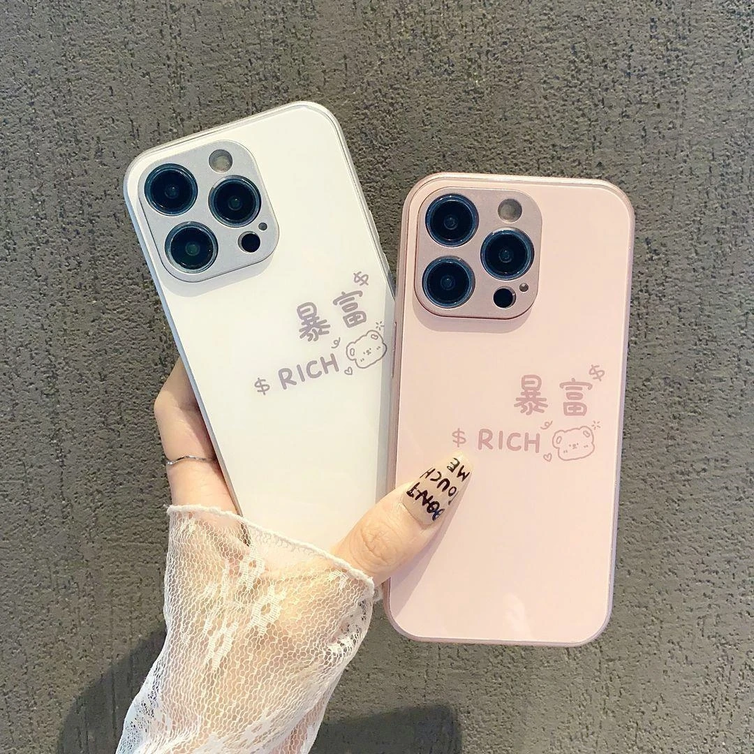 玻璃壳适用于苹果15华为荣耀oppo小米vivo手机壳14pro简约13新款