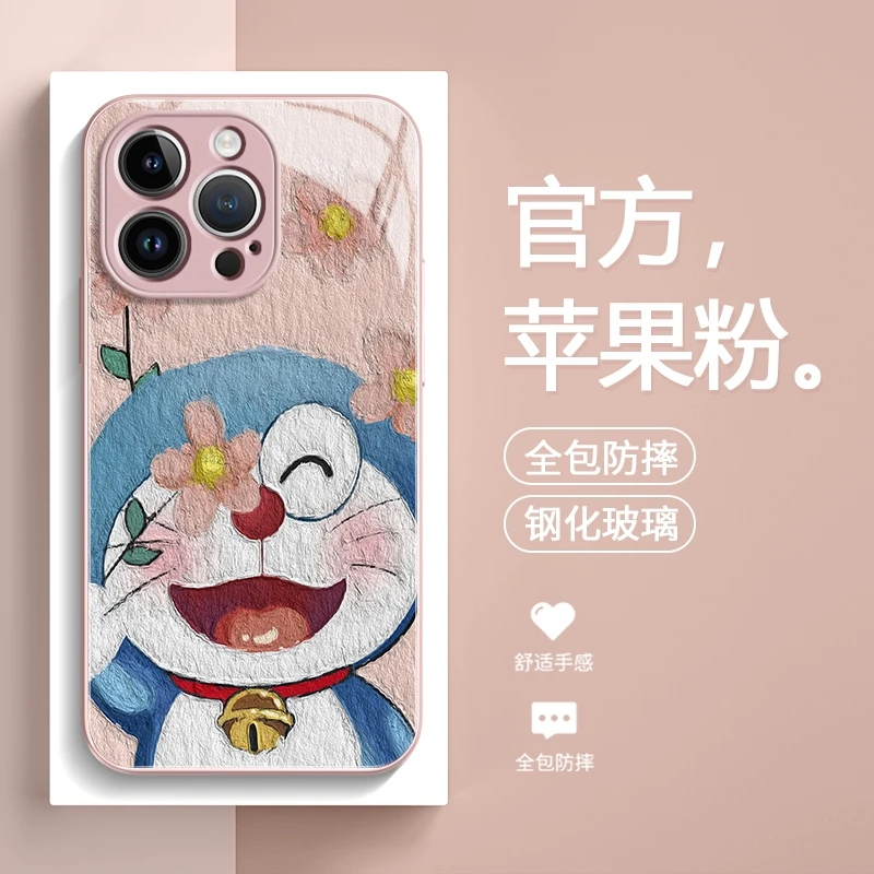 适用苹果15/华为/小米/OPPO/VIVO手机壳14网红13新款12小花叮当猫