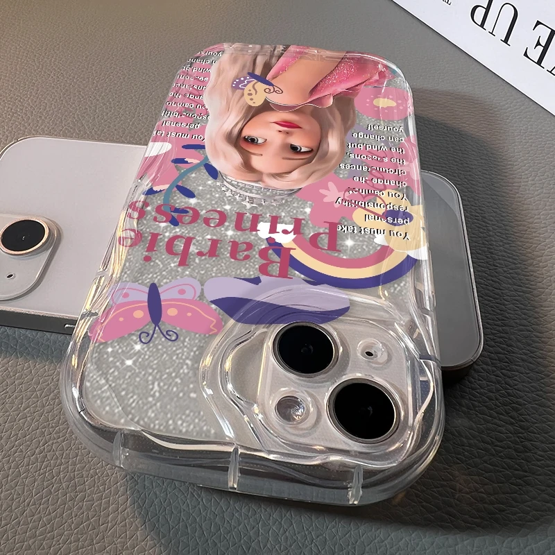 适用蝴蝶芭比苹果14promax手机壳7/8plus透明11/12防摔iPhone13