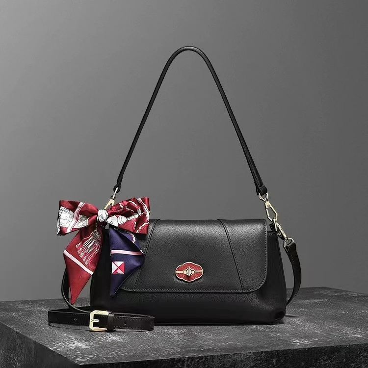 【专柜】Cuud时尚轻奢单肩斜挎牛皮女包小众设计潮流腋下真皮女士包