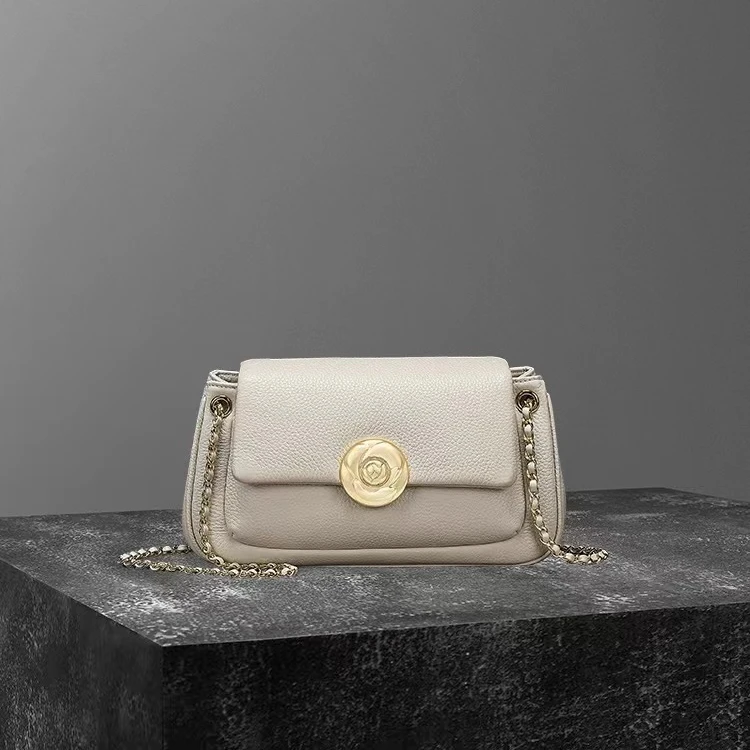 【专柜】Cuud时尚轻奢头层单肩斜挎包小香风潮流链条腋下真皮女士包