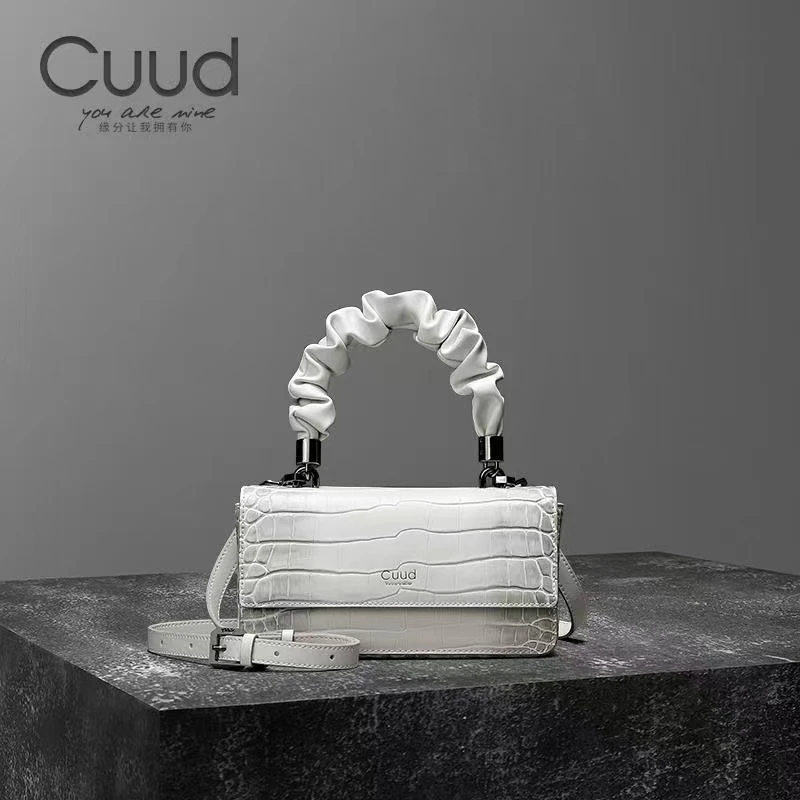 【专柜】Cuud轻奢链条腋下手提牛皮女士包时尚单肩斜挎真皮女士包